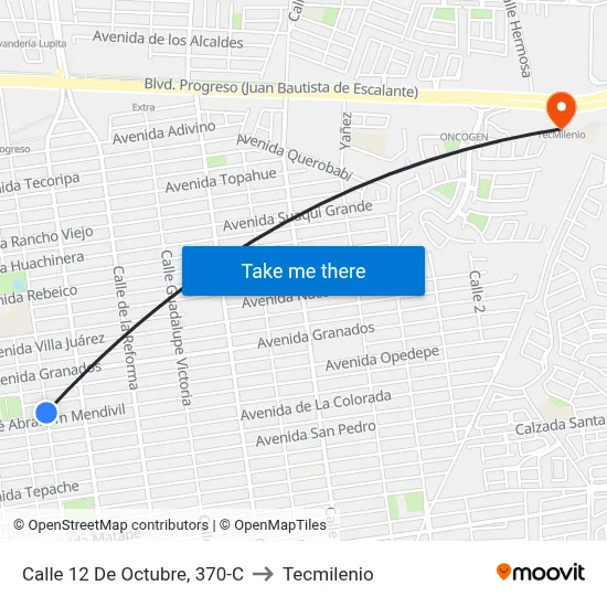 Calle 12 De Octubre, 370-C to Tecmilenio map