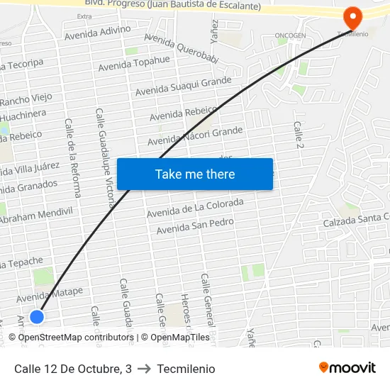 Calle 12 De Octubre, 3 to Tecmilenio map