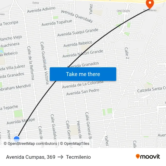 Avenida Cumpas, 369 to Tecmilenio map