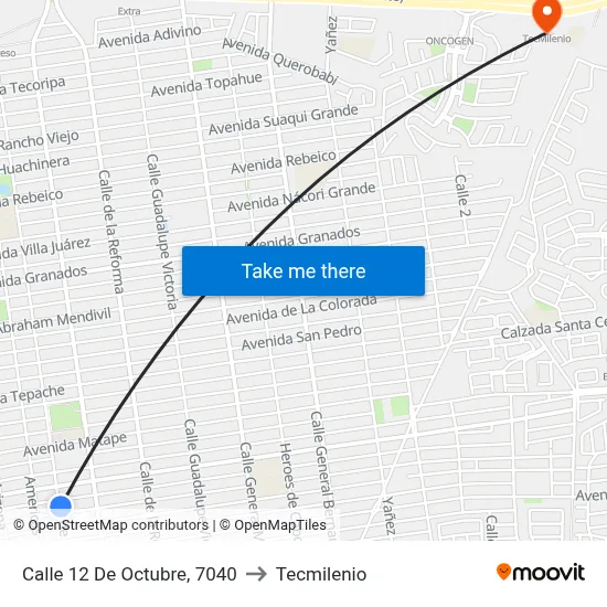 Calle 12 De Octubre, 7040 to Tecmilenio map