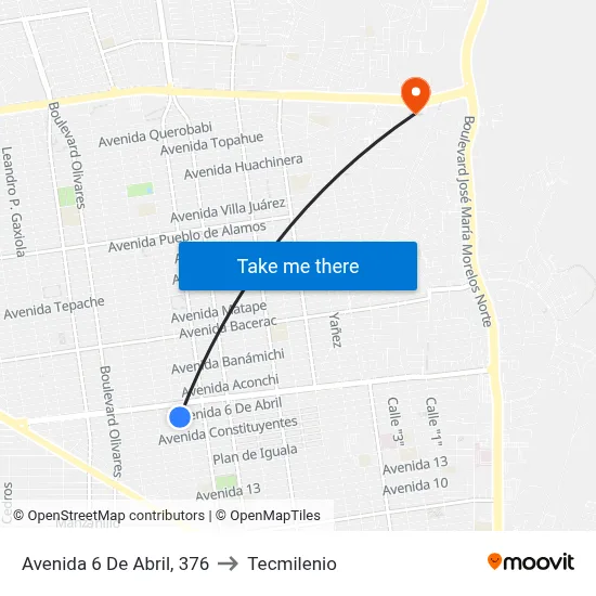 Avenida 6 De Abril, 376 to Tecmilenio map