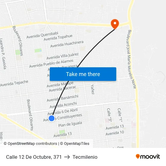 Calle 12 De Octubre, 371 to Tecmilenio map