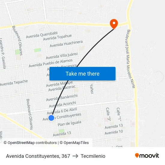 Avenida Constituyentes, 367 to Tecmilenio map