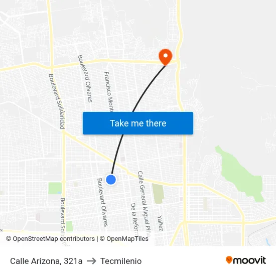 Calle Arizona, 321a to Tecmilenio map