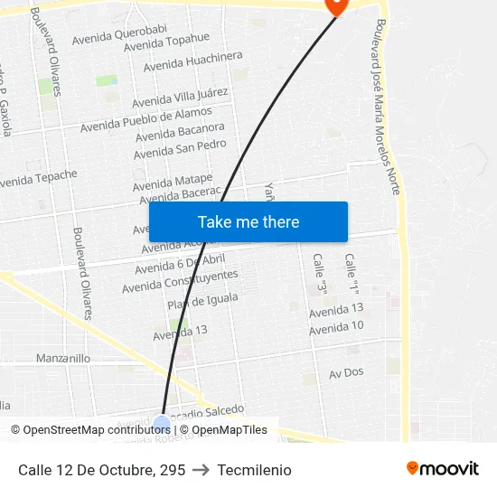 Calle 12 De Octubre, 295 to Tecmilenio map