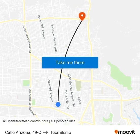Calle Arizona, 49-C to Tecmilenio map