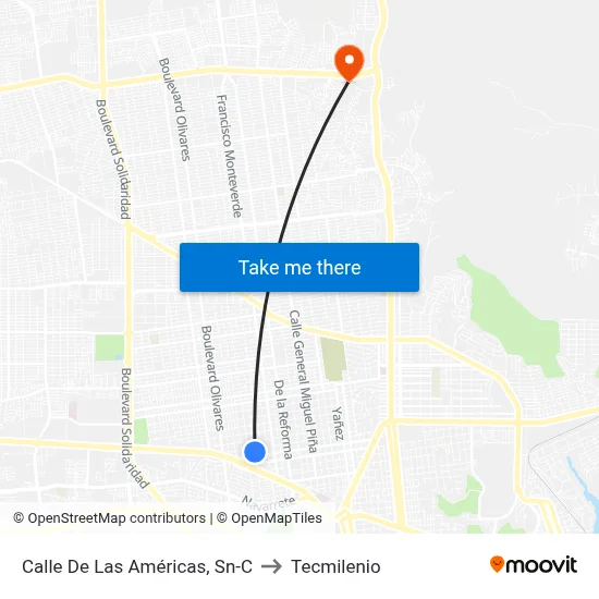 Calle De Las Américas, Sn-C to Tecmilenio map
