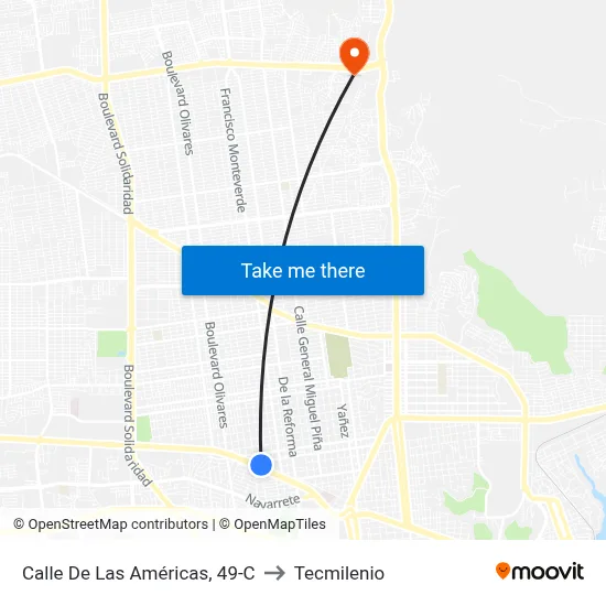 Calle De Las Américas, 49-C to Tecmilenio map