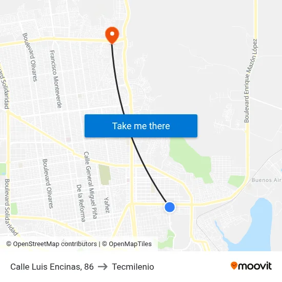 Calle Luis Encinas, 86 to Tecmilenio map