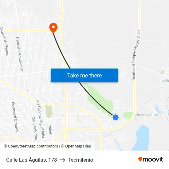 Calle Las Águilas, 178 to Tecmilenio map