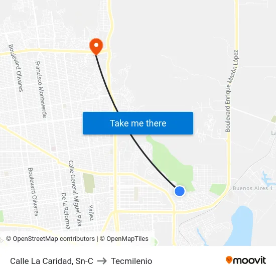 Calle La Caridad, Sn-C to Tecmilenio map