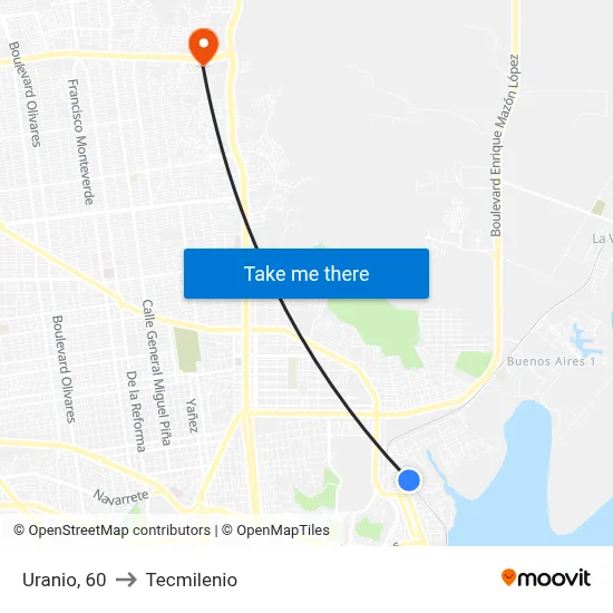 Uranio, 60 to Tecmilenio map