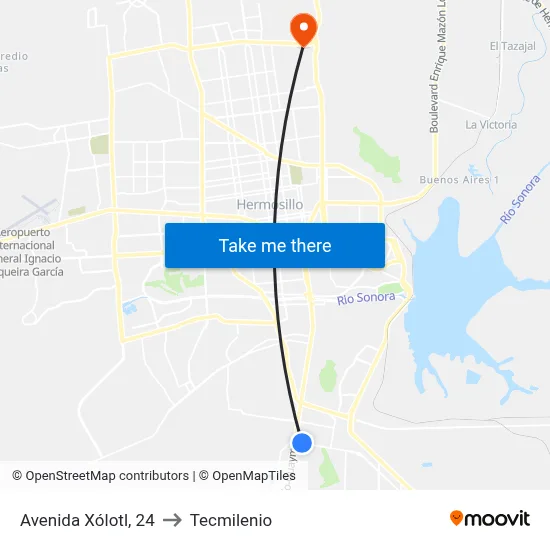 Avenida Xólotl, 24 to Tecmilenio map