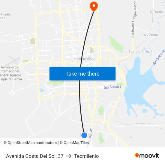 Avenida Costa Del Sol, 37 to Tecmilenio map