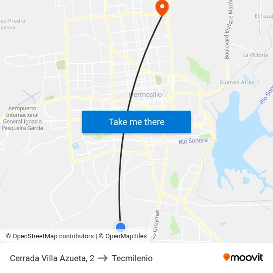 Cerrada Villa Azueta, 2 to Tecmilenio map