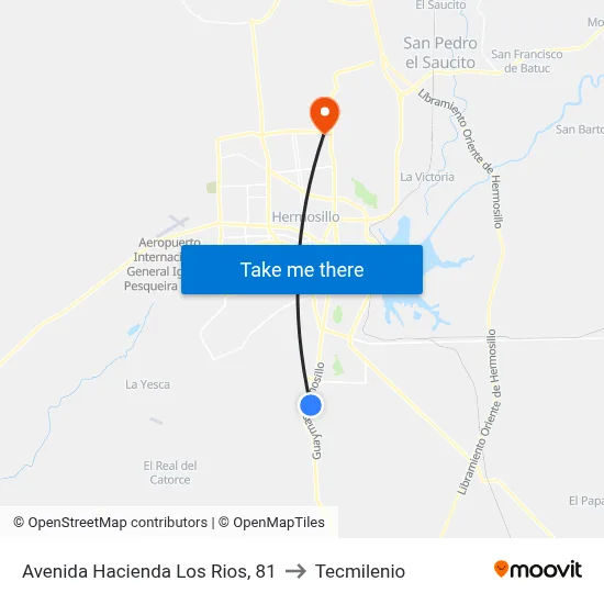Avenida Hacienda Los Rios, 81 to Tecmilenio map