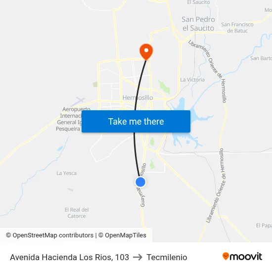 Avenida Hacienda Los Rios, 103 to Tecmilenio map