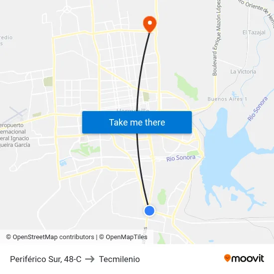 Periférico Sur, 48-C to Tecmilenio map