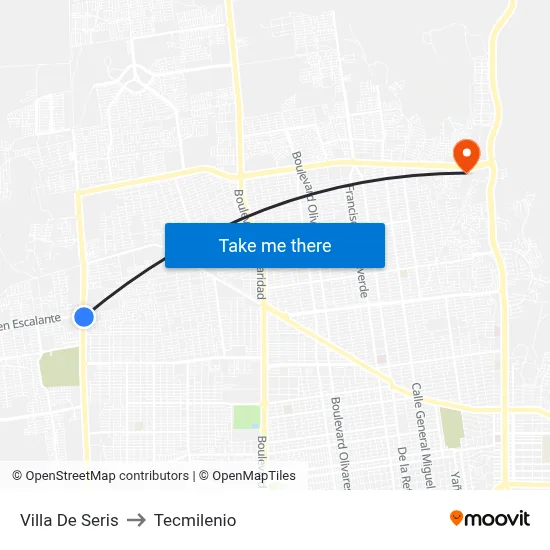 Villa De Seris to Tecmilenio map