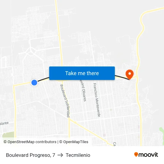 Boulevard Progreso, 7 to Tecmilenio map