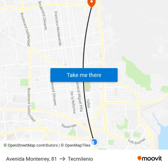 Avenida Monterrey, 81 to Tecmilenio map