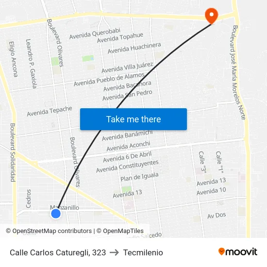 Calle Carlos Caturegli, 323 to Tecmilenio map