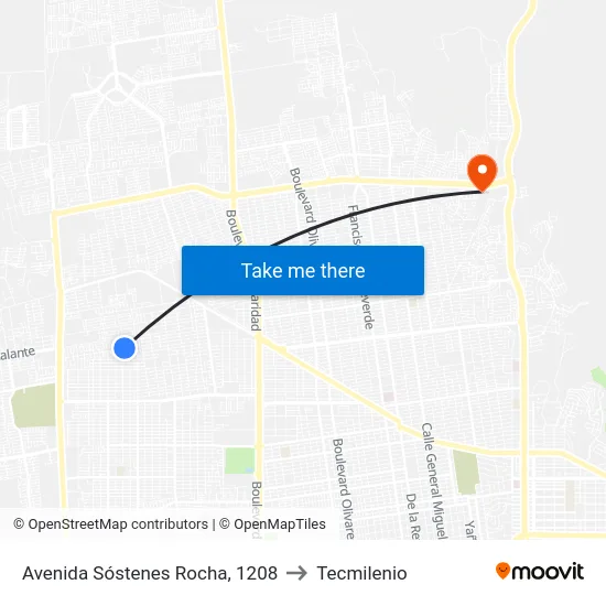 Avenida Sóstenes Rocha, 1208 to Tecmilenio map