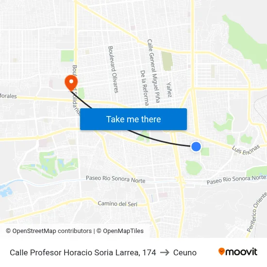 Calle Profesor Horacio Soria Larrea, 174 to Ceuno map