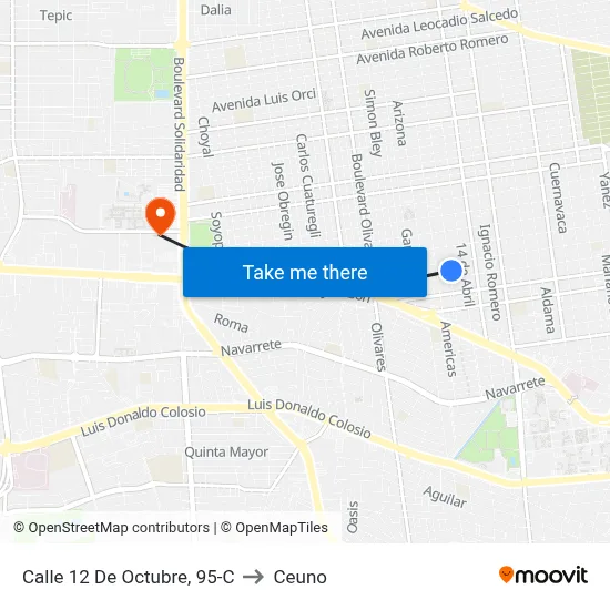 Calle 12 De Octubre, 95-C to Ceuno map