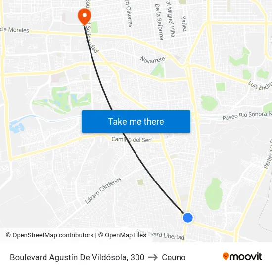 Boulevard Agustín De Vildósola, 300 to Ceuno map