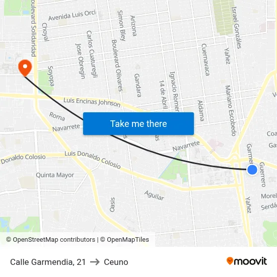 Calle Garmendia, 21 to Ceuno map