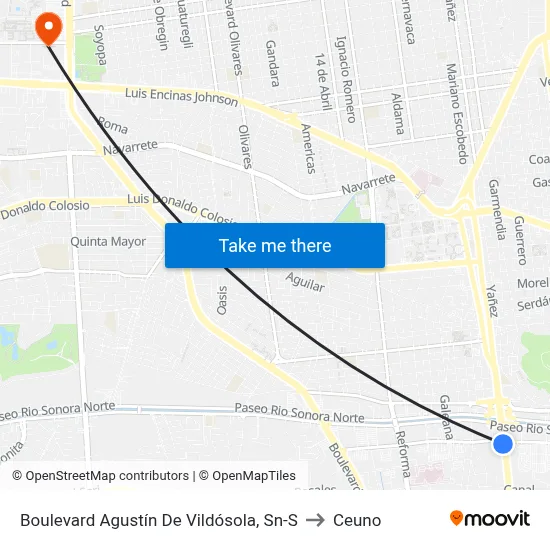 Boulevard Agustín De Vildósola, Sn-S to Ceuno map