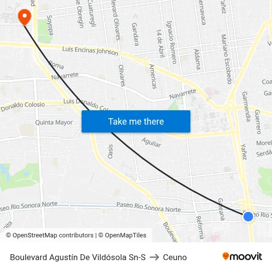 Boulevard Agustín De Vildósola Sn-S to Ceuno map