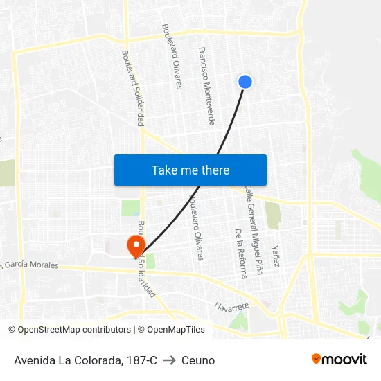 Avenida La Colorada, 187-C to Ceuno map
