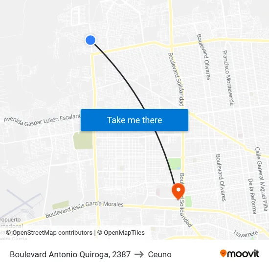 Boulevard Antonio Quiroga, 2387 to Ceuno map