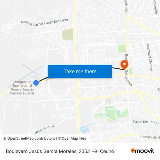 Boulevard Jesús García Morales, 2053 to Ceuno map