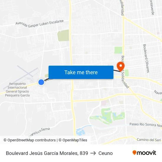 Boulevard Jesús García Morales, 839 to Ceuno map