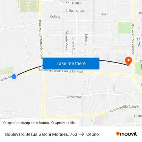 Boulevard Jesús García Morales, 763 to Ceuno map