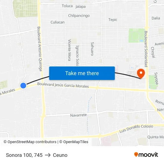 Sonora 100, 745 to Ceuno map