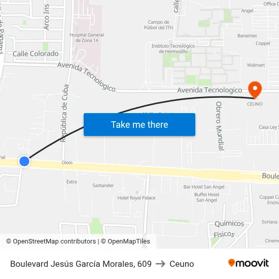 Boulevard Jesús García Morales, 609 to Ceuno map