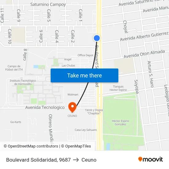 Boulevard Solidaridad, 9687 to Ceuno map