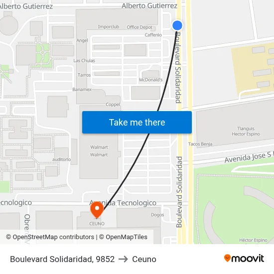 Boulevard Solidaridad, 9852 to Ceuno map