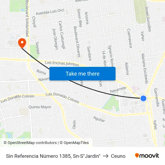 Sin Referencia Número 1385, Sn-S"Jardin" to Ceuno map