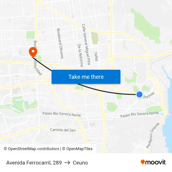 Avenida Ferrocarril, 289 to Ceuno map