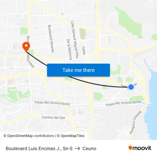 Boulevard Luis Encinas J., Sn-S to Ceuno map