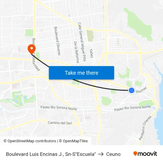 Boulevard Luis Encinas J., Sn-S"Escuela" to Ceuno map