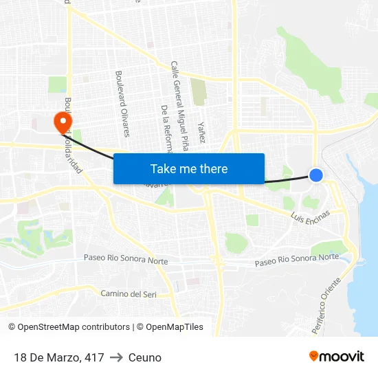 18 De Marzo, 417 to Ceuno map
