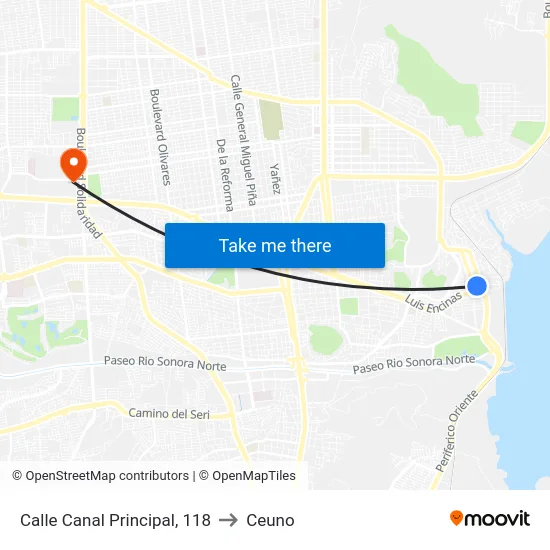 Calle Canal Principal, 118 to Ceuno map