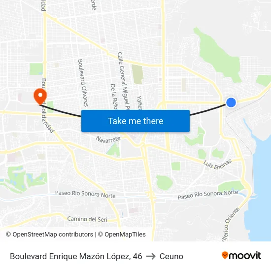 Boulevard Enrique Mazón López, 46 to Ceuno map
