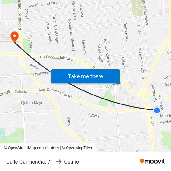 Calle Garmendia, 71 to Ceuno map